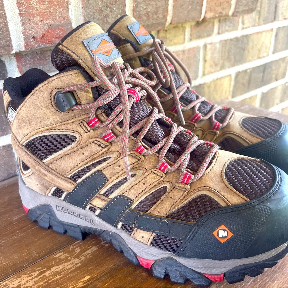 Merrell Women’s Moab‎ 2 Mid, Waterproof Hiking Boots, Size 6, Steel Toe sb3